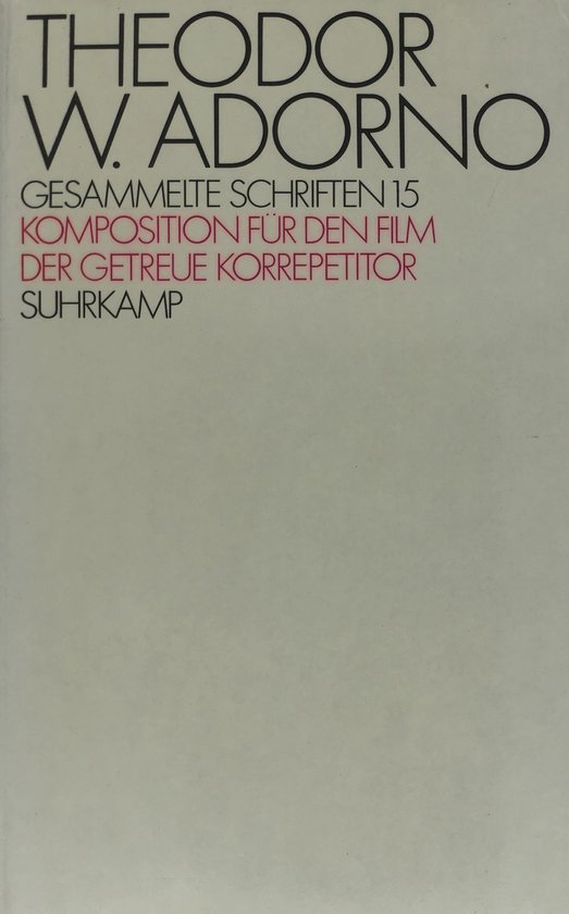 Gesammelte Schriften 15: Komposition für den Film, Der getreue Korrepetitor