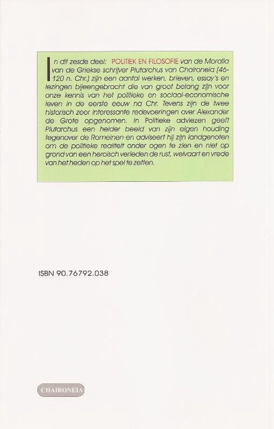 Moralia / VI Politiek en Filosofie - Afbeelding 3